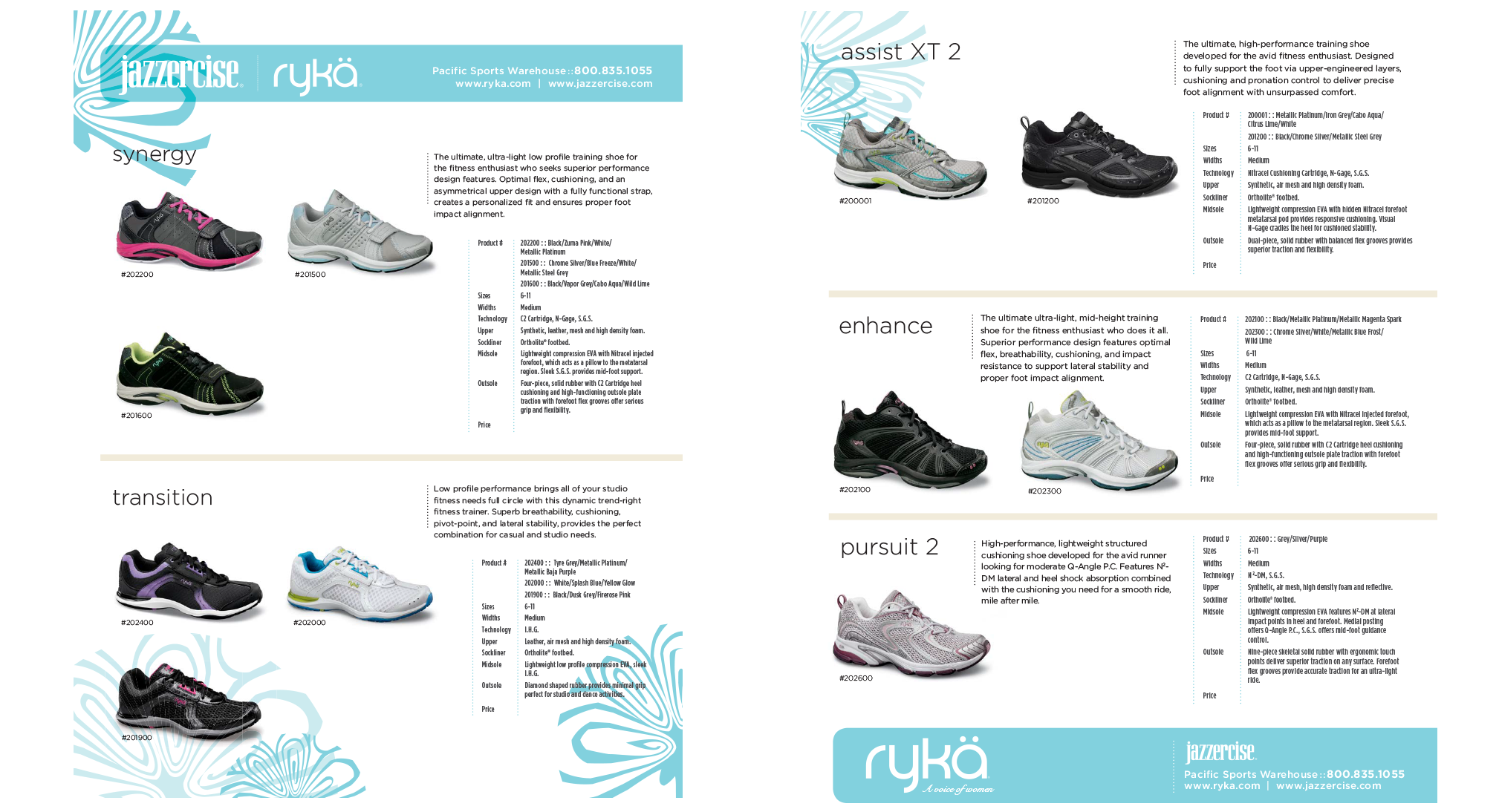 Ryka Jazzercise product sheet